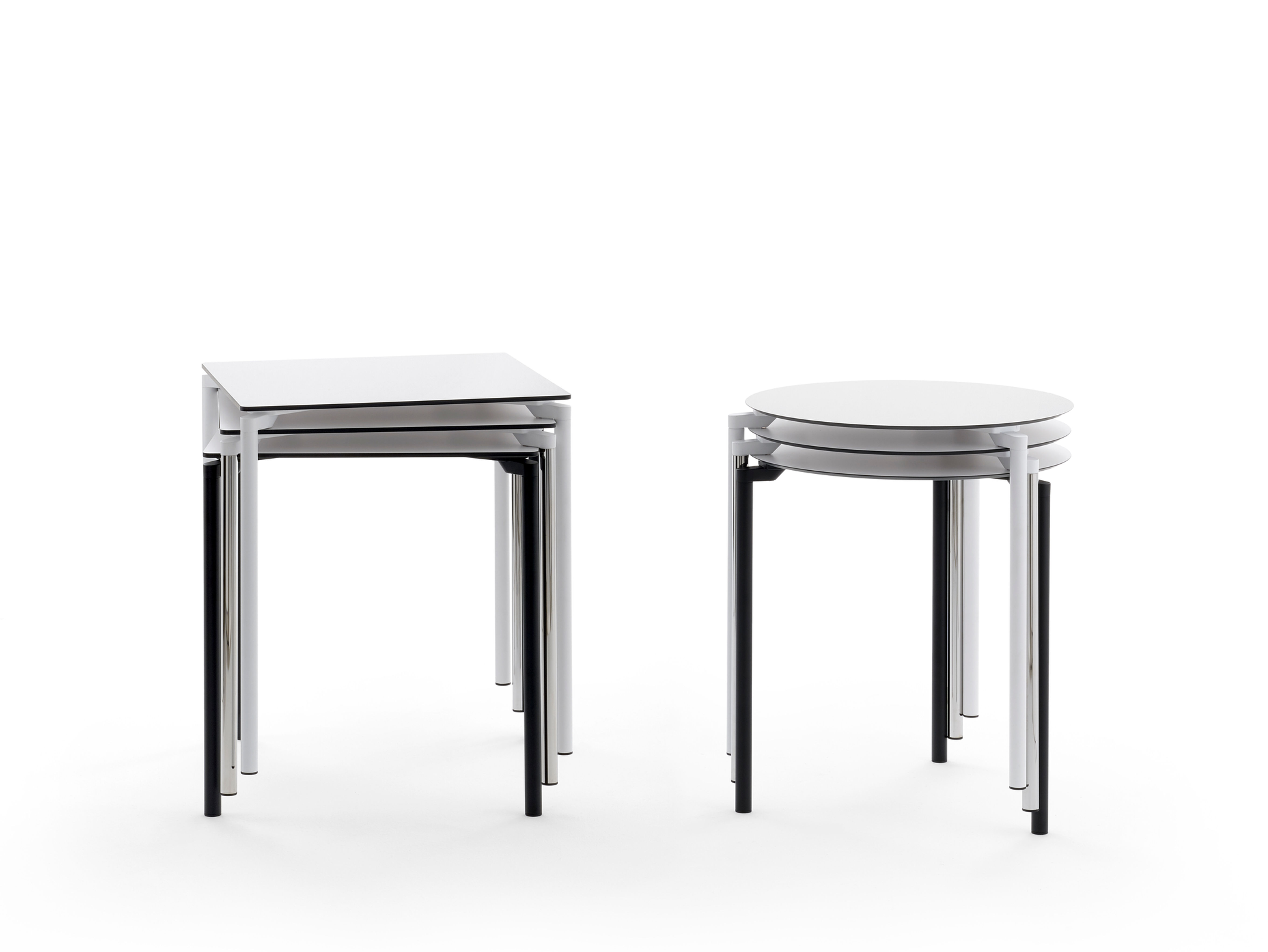 Stapeltisch, rund oder quadratisch