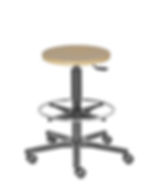 Drehhocker mit Holzsitz