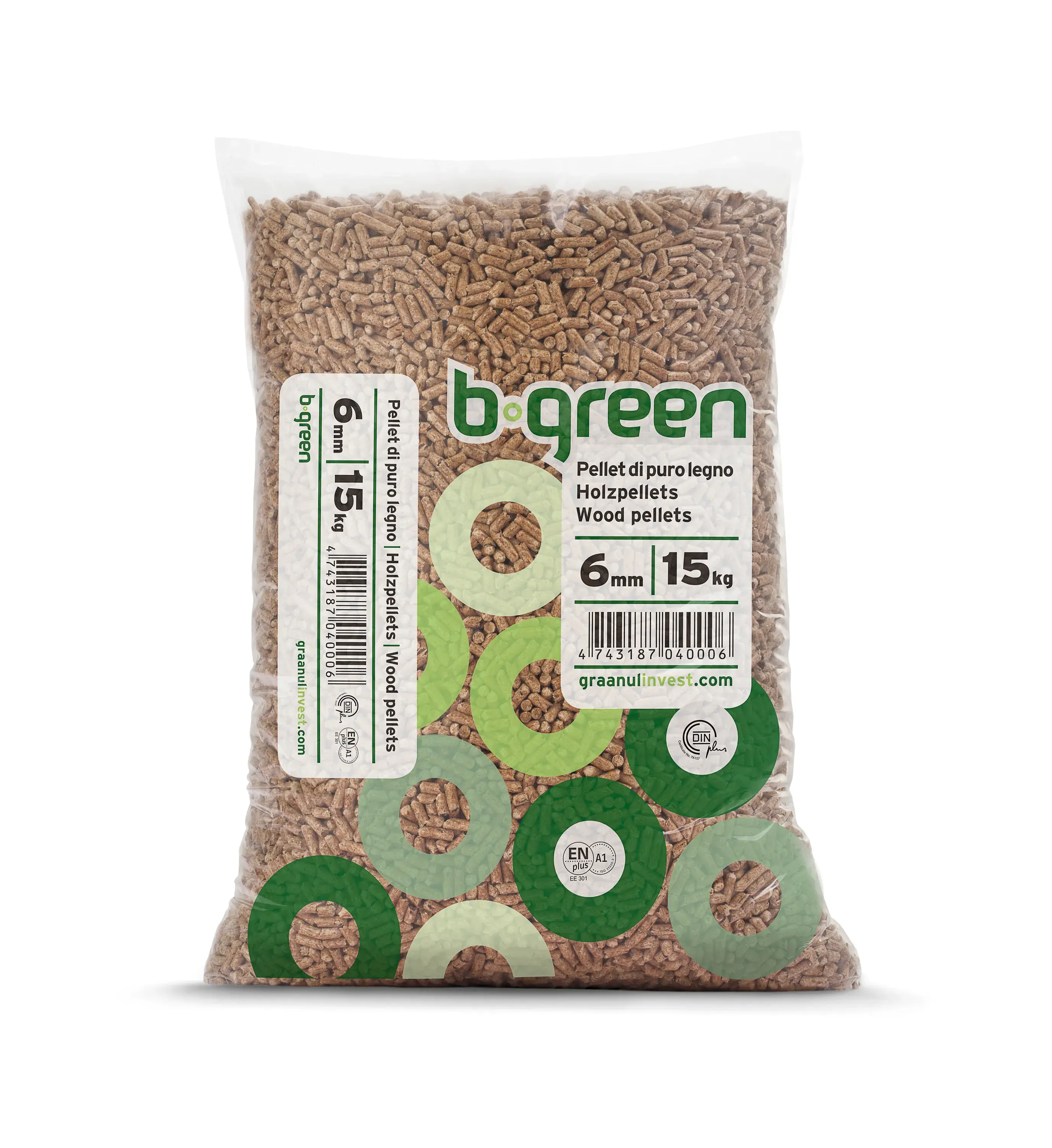 Bgreen A1 En Plus pellet in abete 72 sacchi da 15kg In conifere