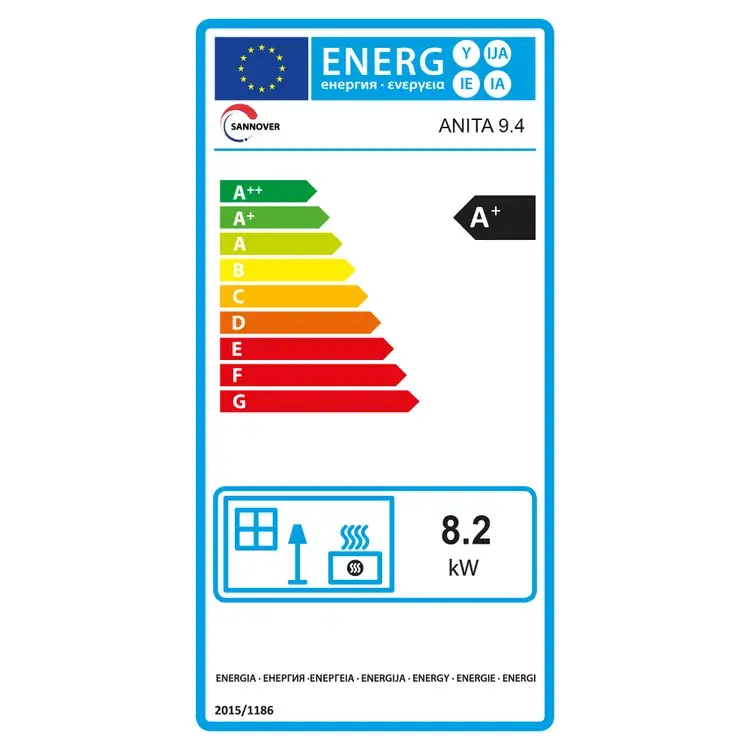 Miniatura: Stufa a pellet ad aria Anita da 9,4 kW Sannover bianco