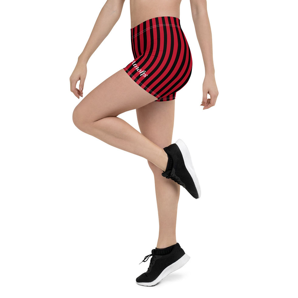 Thumbnail: AOD Red/Black striped biker Shorts
