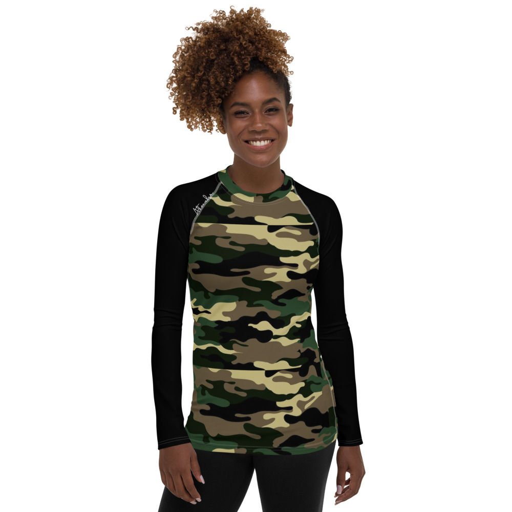 AOD camo Women's Rash Guard