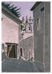 la chapelle vue  derriere l'auberge
