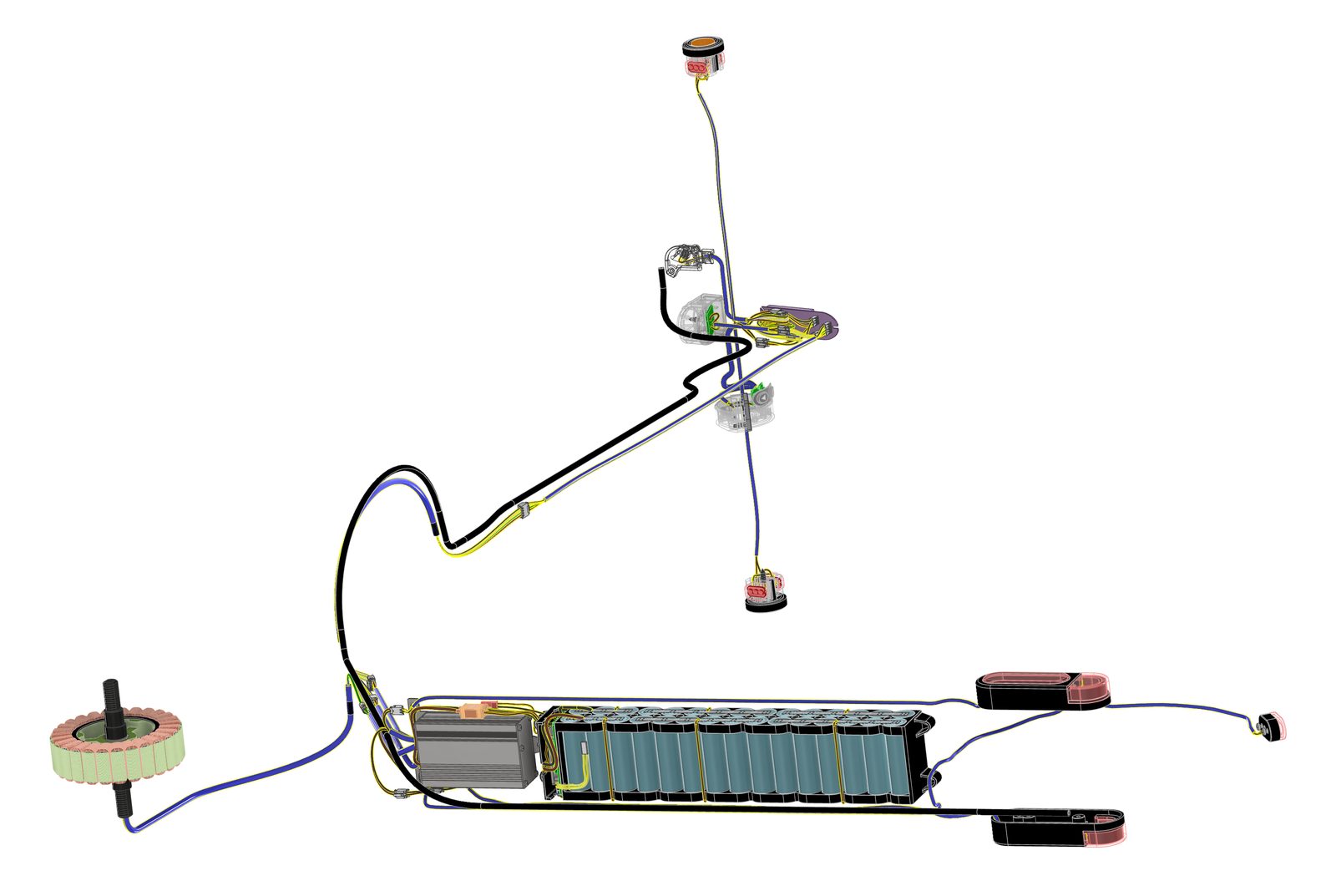 The harness, laid out.