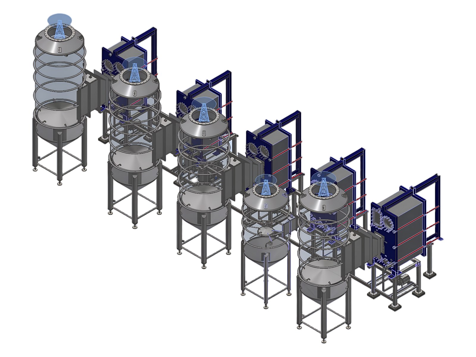 An evaporation line, configured.