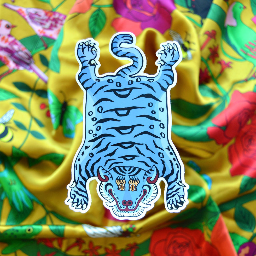 Thumbnail: Large Blue Tiger Sticker