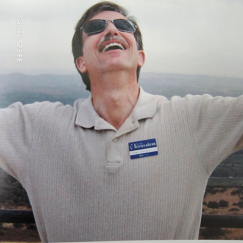A picture of me at the top of Mound Carmel where Elijah faced off the false prophets of his day.