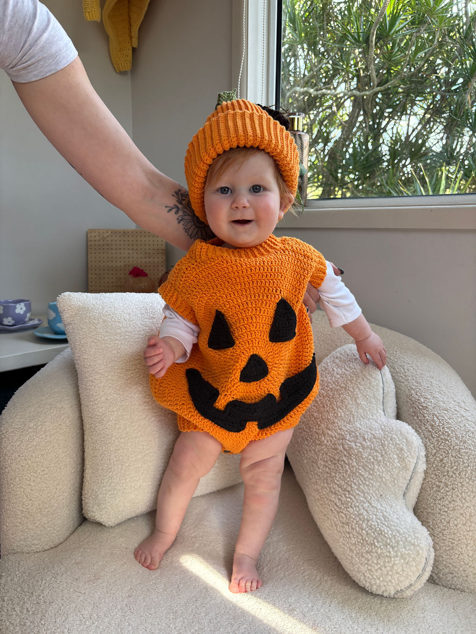 Thumbnail: Pumpkin Costume and Beanie - PDF crochet pattern