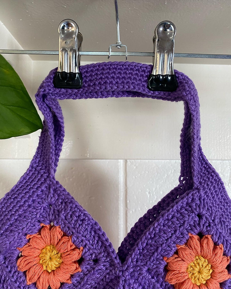 Thumbnail: Cosmos Flower Handbag - PDF crochet pattern