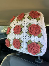 Rose head rest cover