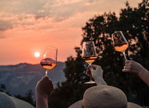 Wine and sunset