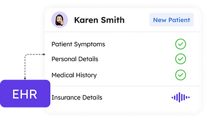 Smart intake form capturing essential patient information quickly