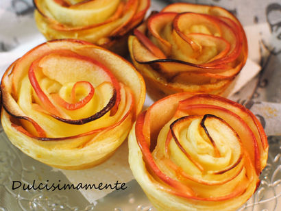Rosas de manzana y hojaldre