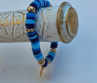 Blue and Gold Shell bracelet