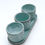 Thumbnail: Set of three weatherproof cement plant pot with saucer - Mint Diameter 9 x 11cm