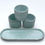 Thumbnail: Set of three weatherproof cement plant pot with saucer - Mint Diameter 9 x 11cm