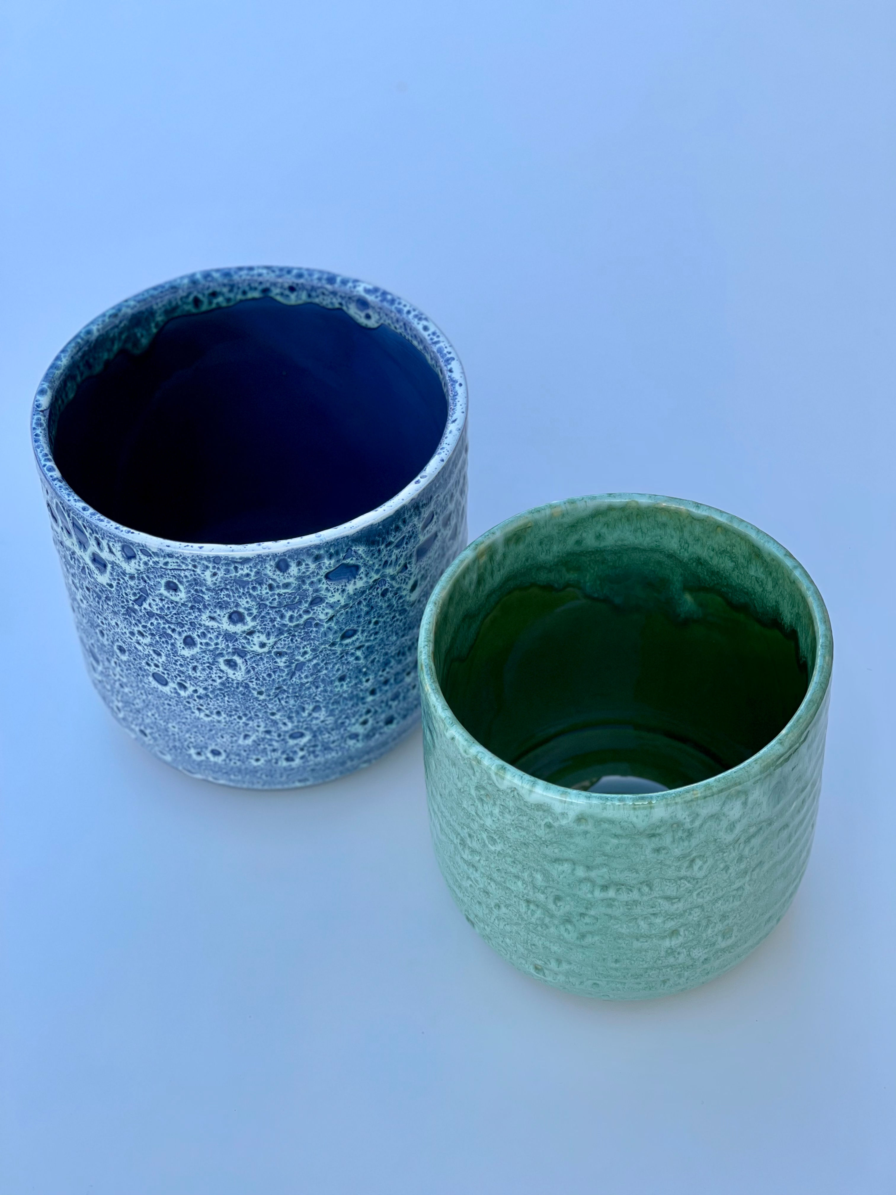 Emerald / Sapphire Reactive Glaze Planters /Various Sizes /Indoor Use