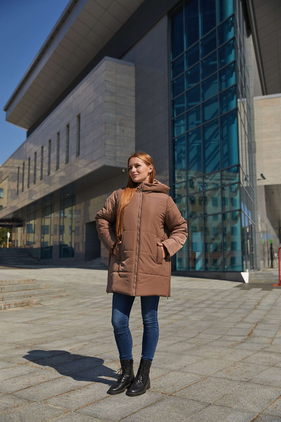 Прев'ю: Зимова куртка 2в1 "Stockholm", коричнева, одяг для вагітних, на животик , купити в Україні, Вінницька обл., Калинівка