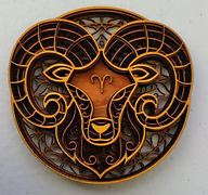Unlock our layered design inspired by the Aries horoscope symbol, offered as a free laser cut file. Craft personalized Aries-themed creations effortlessly with your laser engraving machine or Cricut.