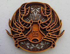 Unlock our layered design inspired by the Cancer horoscope symbol, offered as a free laser cut file. Craft personalized Cancer-themed creations effortlessly with your laser engraving machine or Cricut.