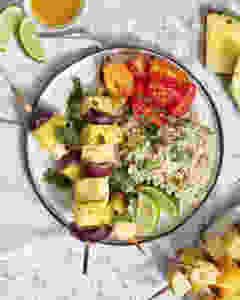 tofu pineapple skewers