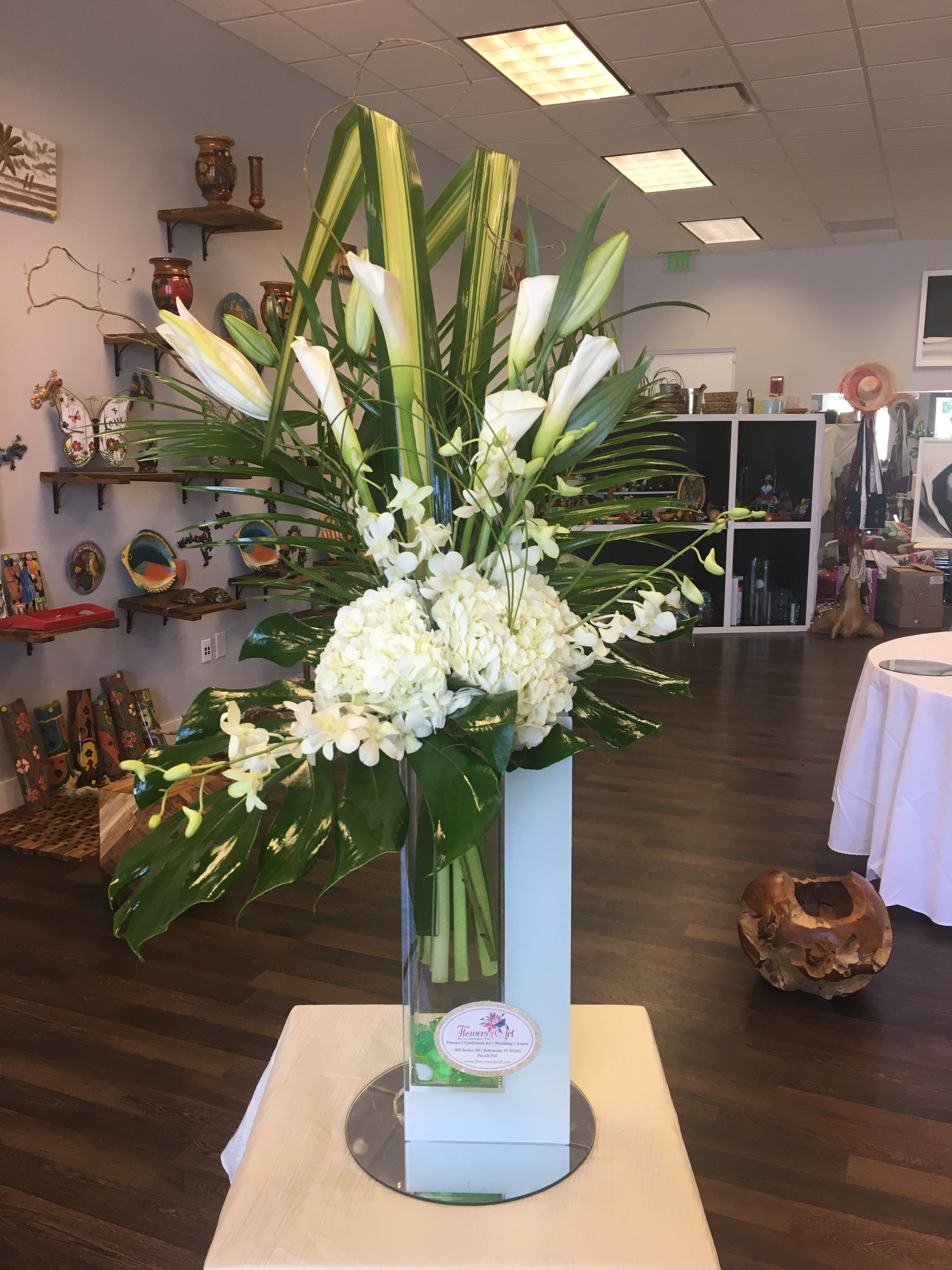 Lillies in a Rainforest vase not included