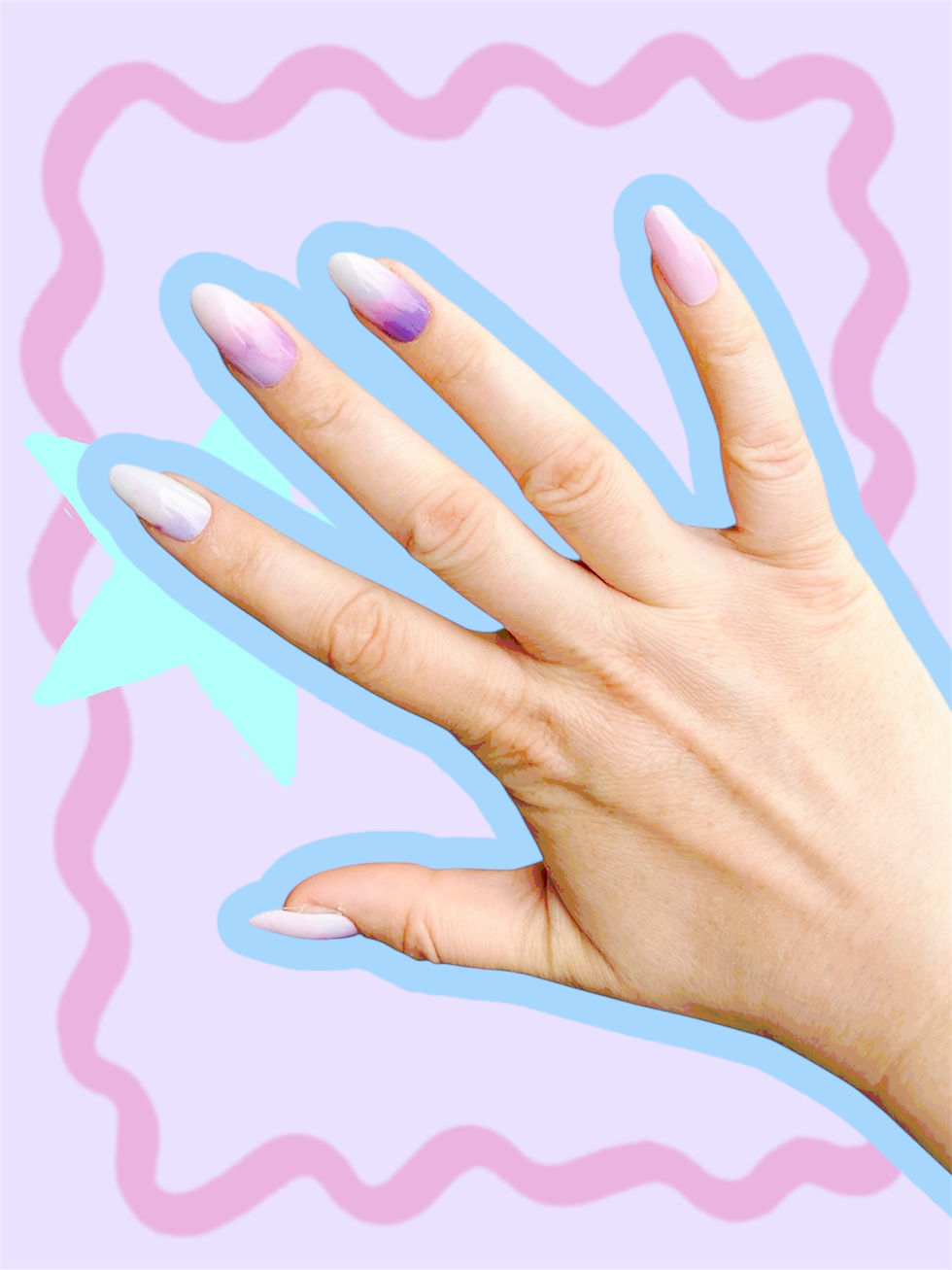 Miniaturbild: Nagelfolie - Pinselstriche in Pastell