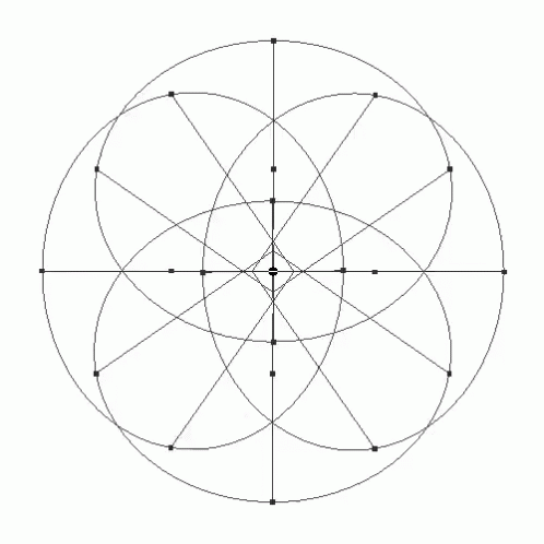 Gif of a black and white diagram of a bunch of circles rotating around a center point, which is connecting to other points all around the circles