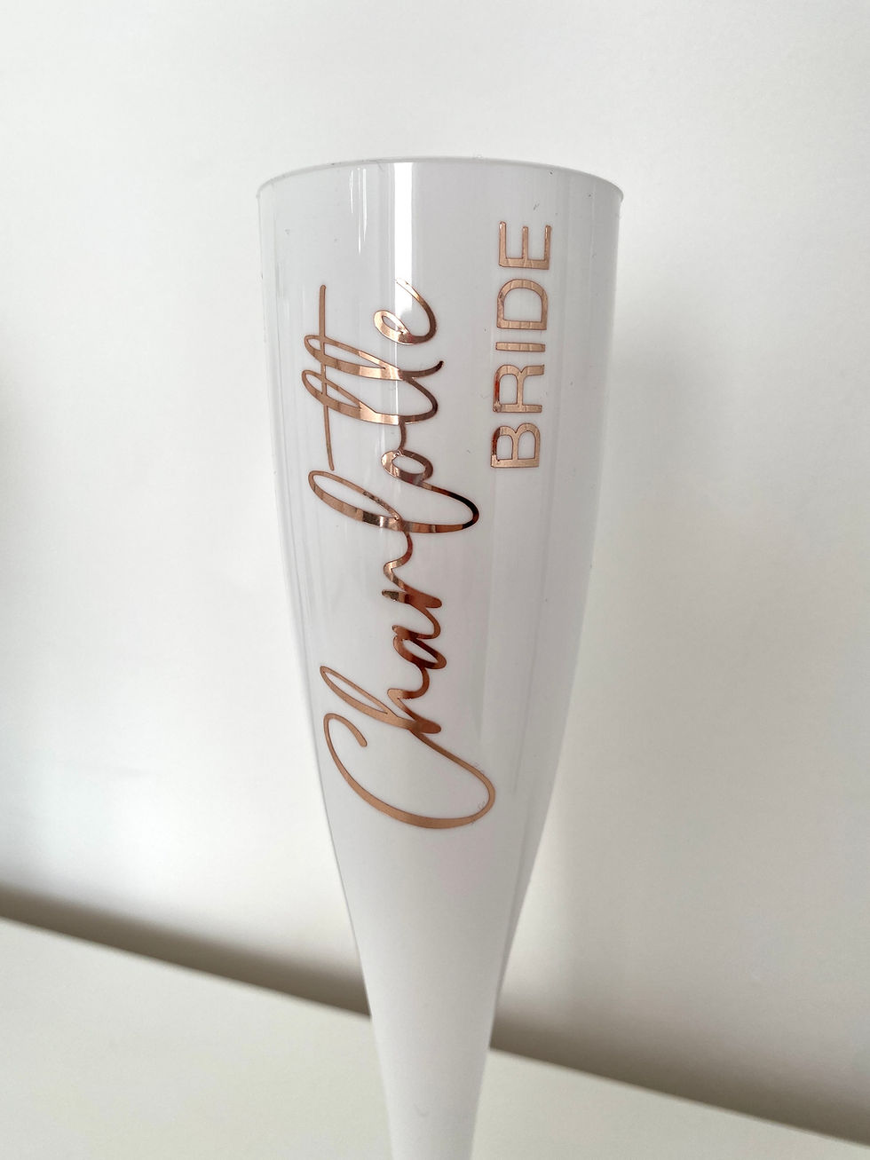 Thumbnail: Personalised White Biodegradable Prosecco Flute 175ml