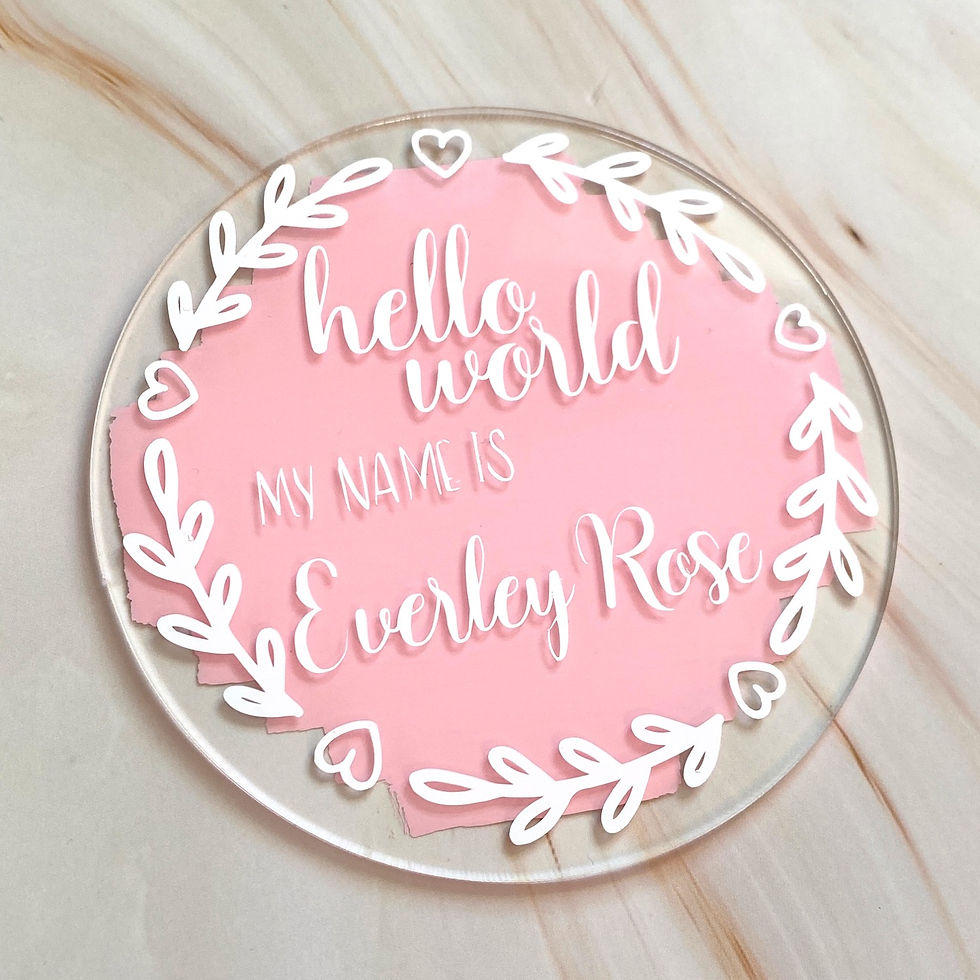 Thumbnail: Floral Name Announcement Acrylic Disc 