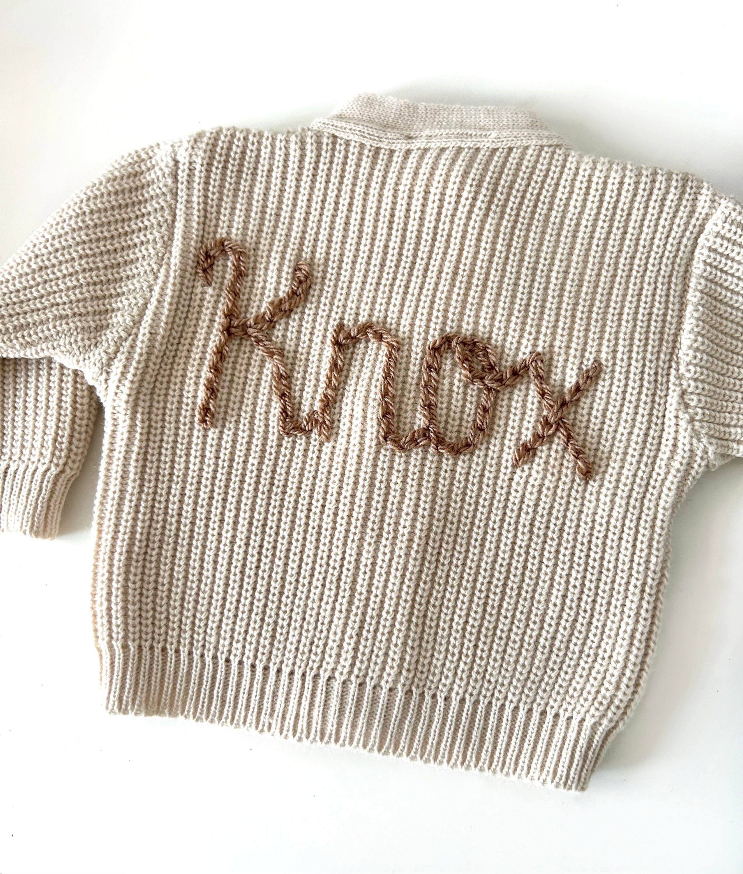 Personalised Name Knitted Cardigan or Jumper 
