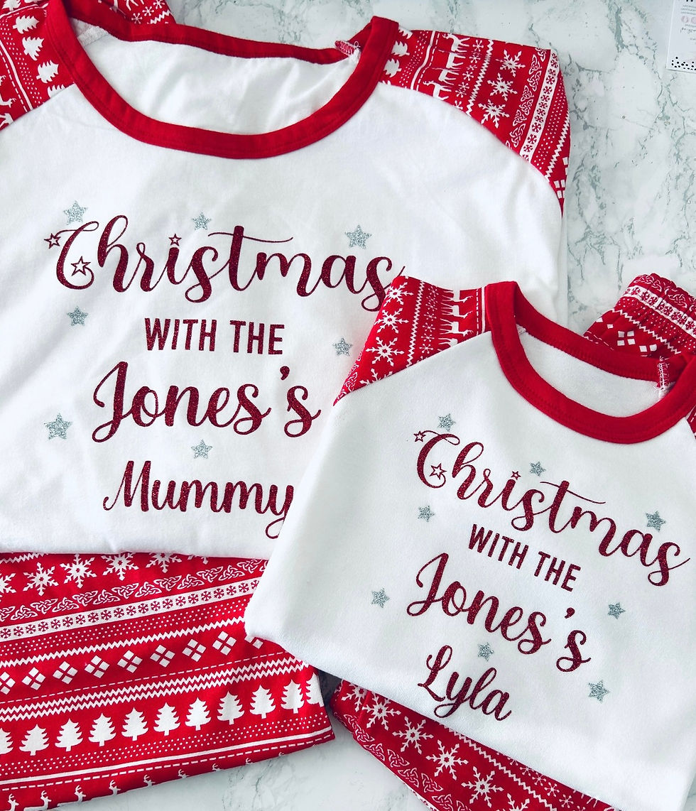 Red Christmas Print Pyjamas Family Christmas