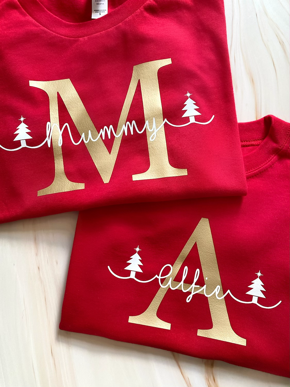 Thumbnail: Children’s Name Christmas T-Shirt - Red