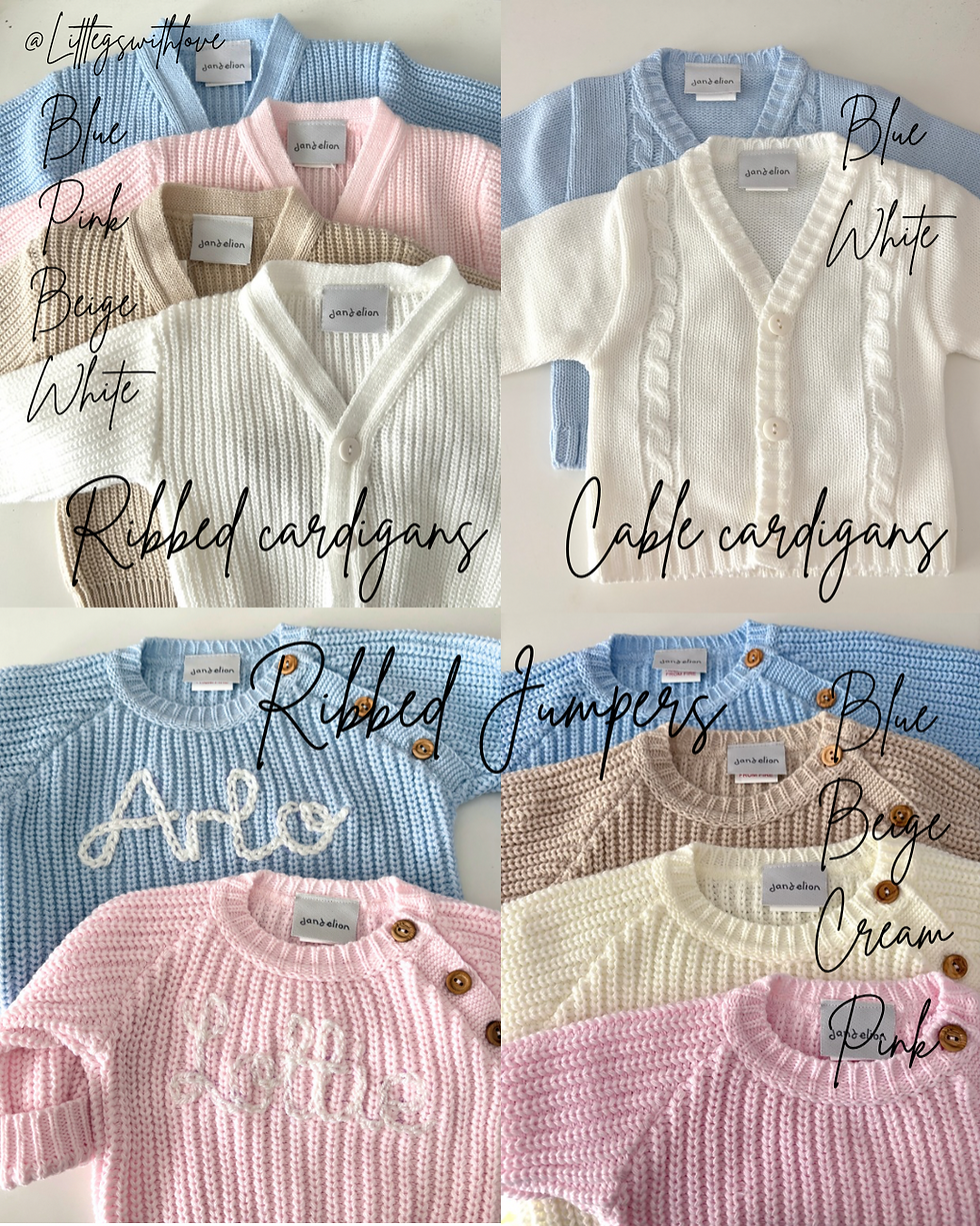 Thumbnail: Personalised Name Knitted Cardigan or Jumper 