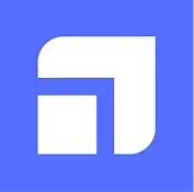 White arrow logo on blue background, representing a forward-moving direction.