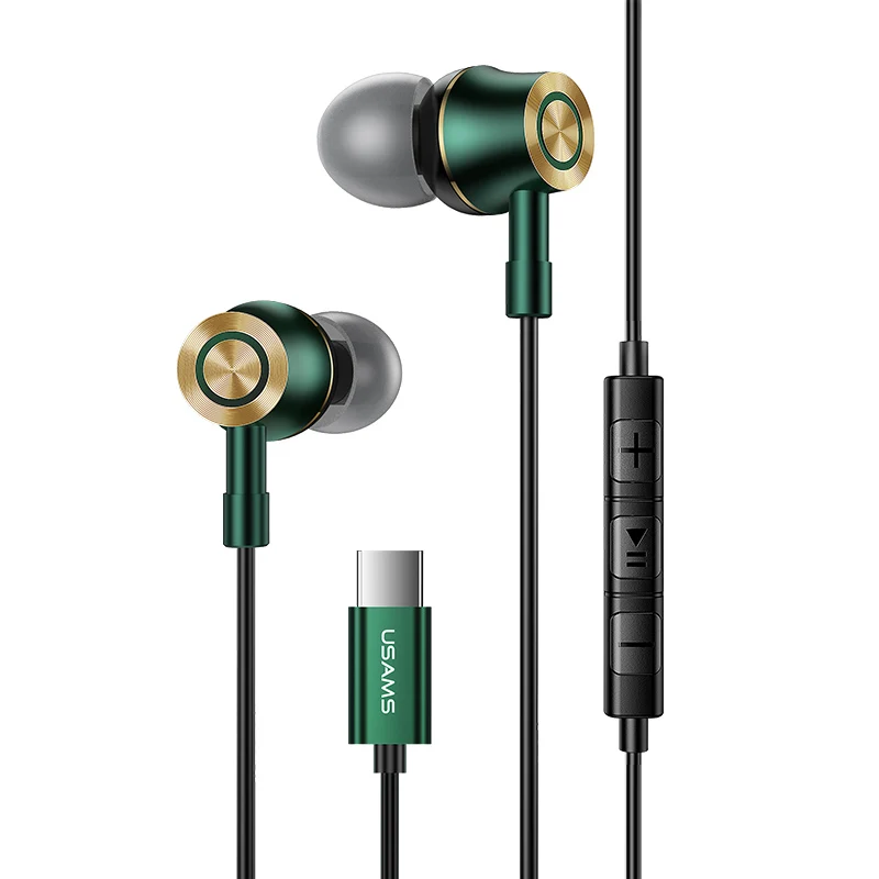 USAMS EP-43 Type-C In-Ear Wired Earphones - Experience superior sound and convenience with these Type-C earphones.