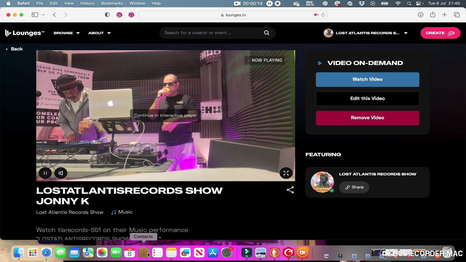Jonny K on Live Lounges TV