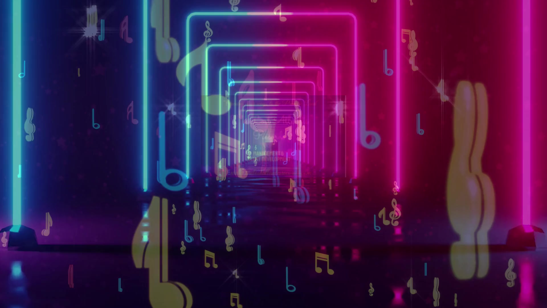 Lost Atlantis Records neon stage graphic
