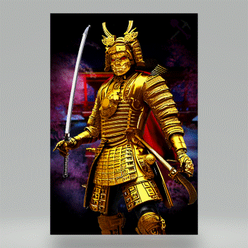 GOLDEN SAMURAI  - MINING PERMIT - COMMON #8 GIF 3D.gif