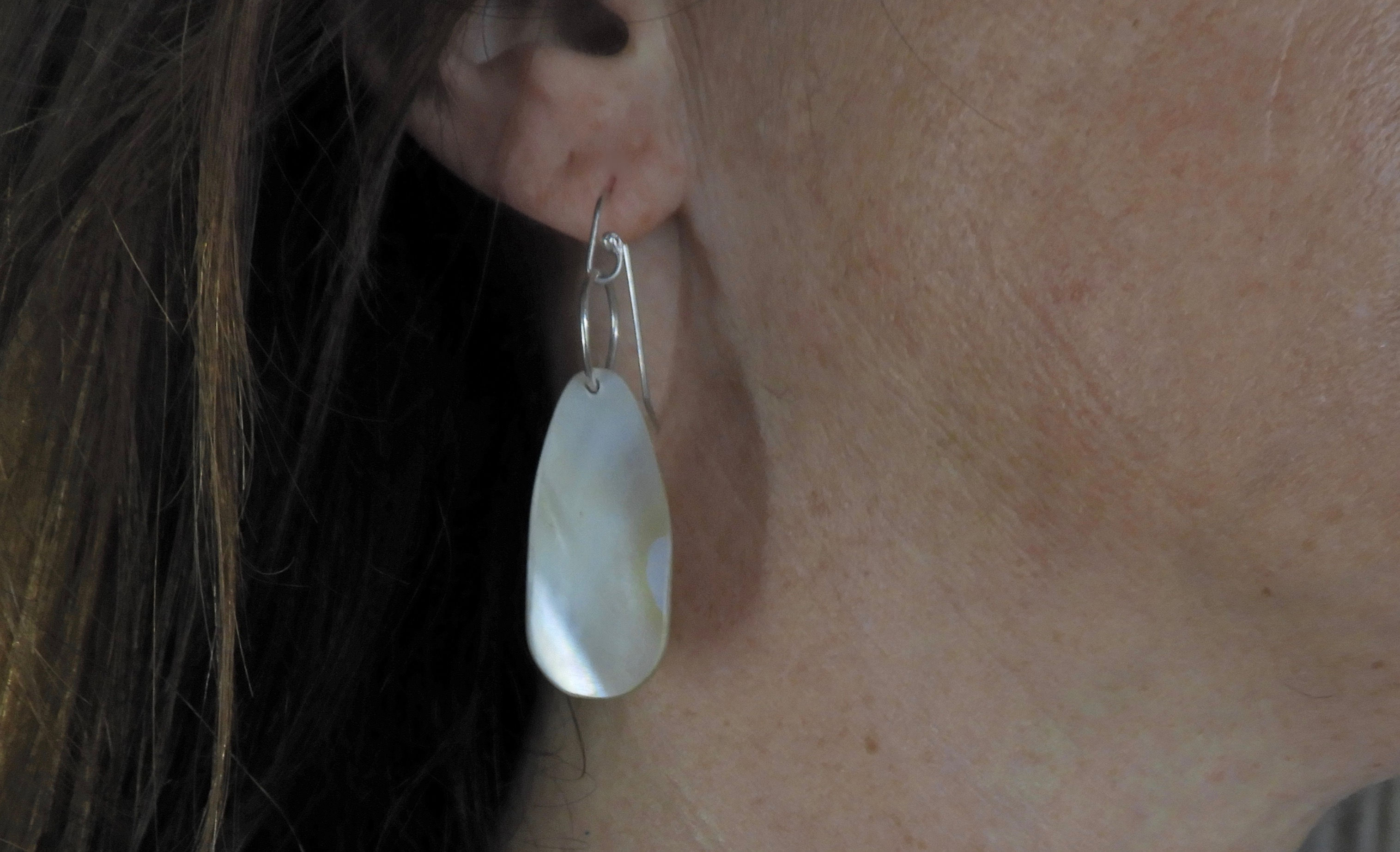 (SOLD) Mother of Pearl Sterling Silver Earrings