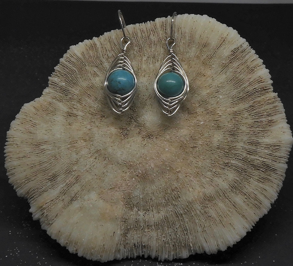 Thumbnail: (SOLD)Turquoise and Sterling Silver Earrings