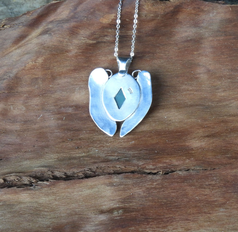 Thumbnail: (SOLD)Chrysophrase and Sterling Silver Pendant and S/S Chain