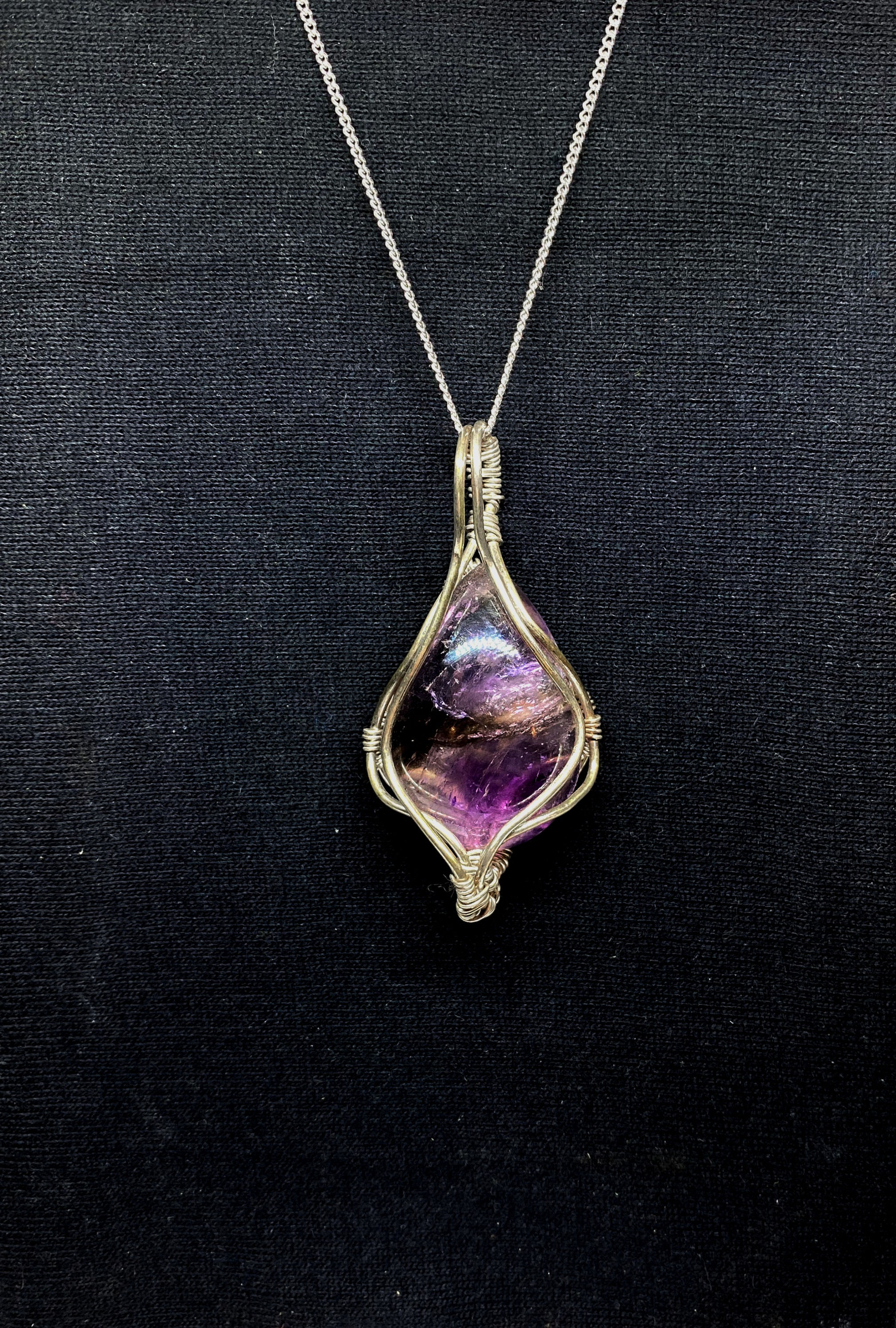 (SOLD)Amethyst with Sterling Silver Chain