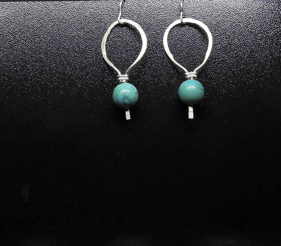 Thumbnail: (SOLD)Turquoise and Sterling Silver Earrings(SOLD)