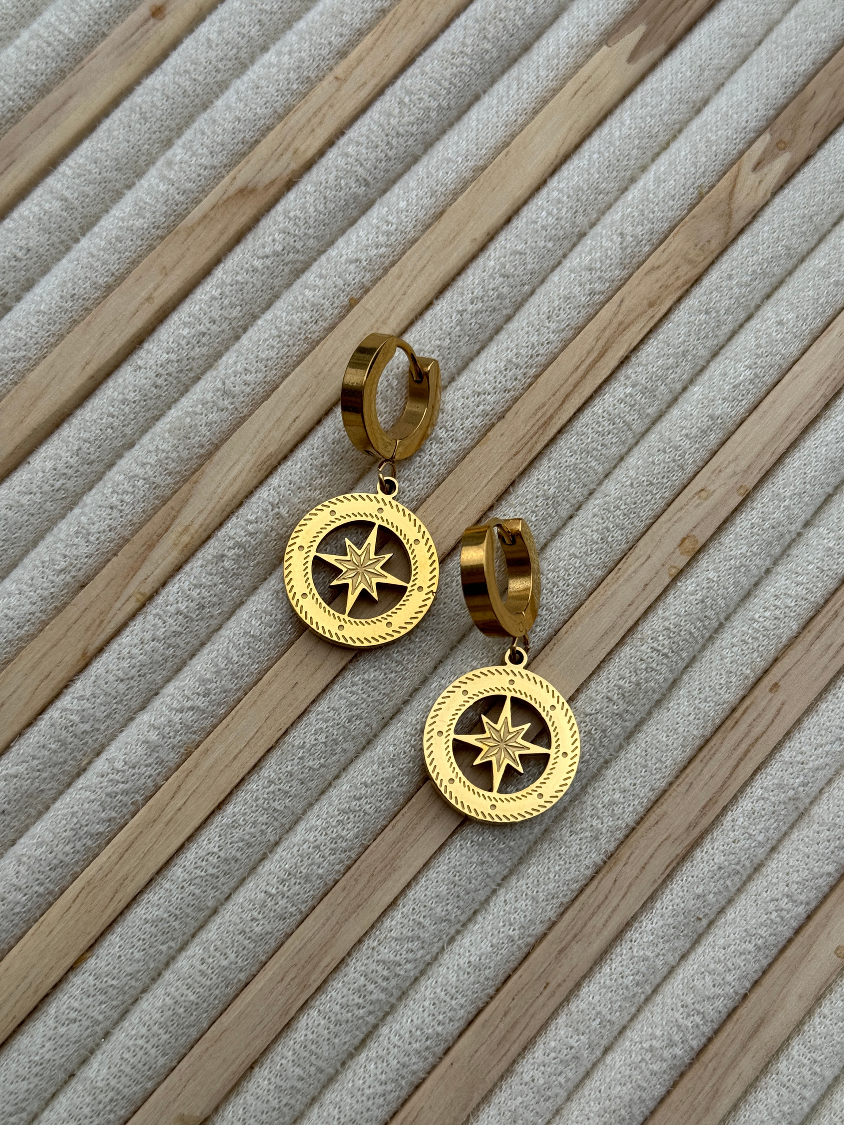 Kuzey Yıldızı gold çelik küpe SSKP133