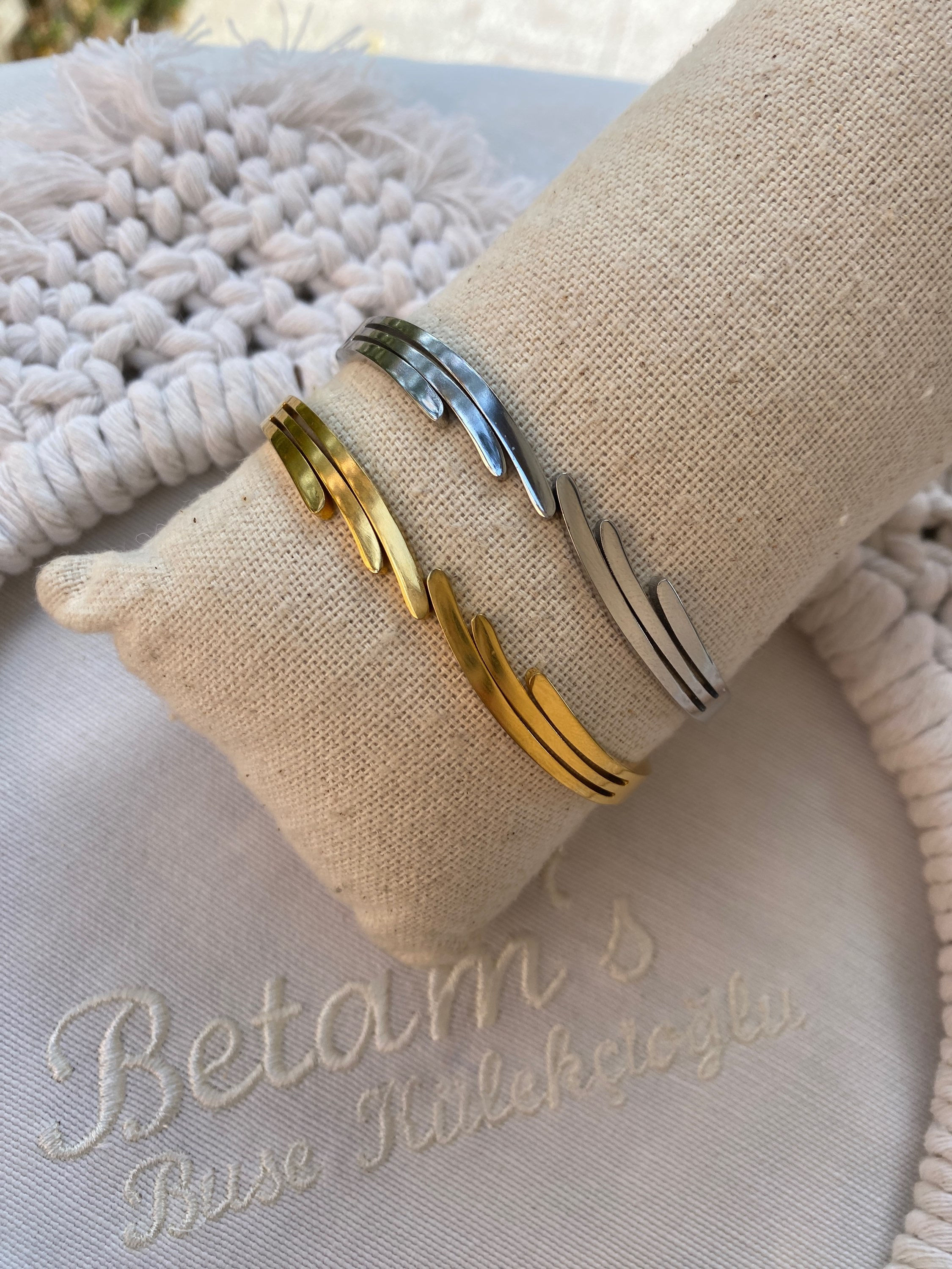 Gold çelik kelepçe bileklik SSKLP106