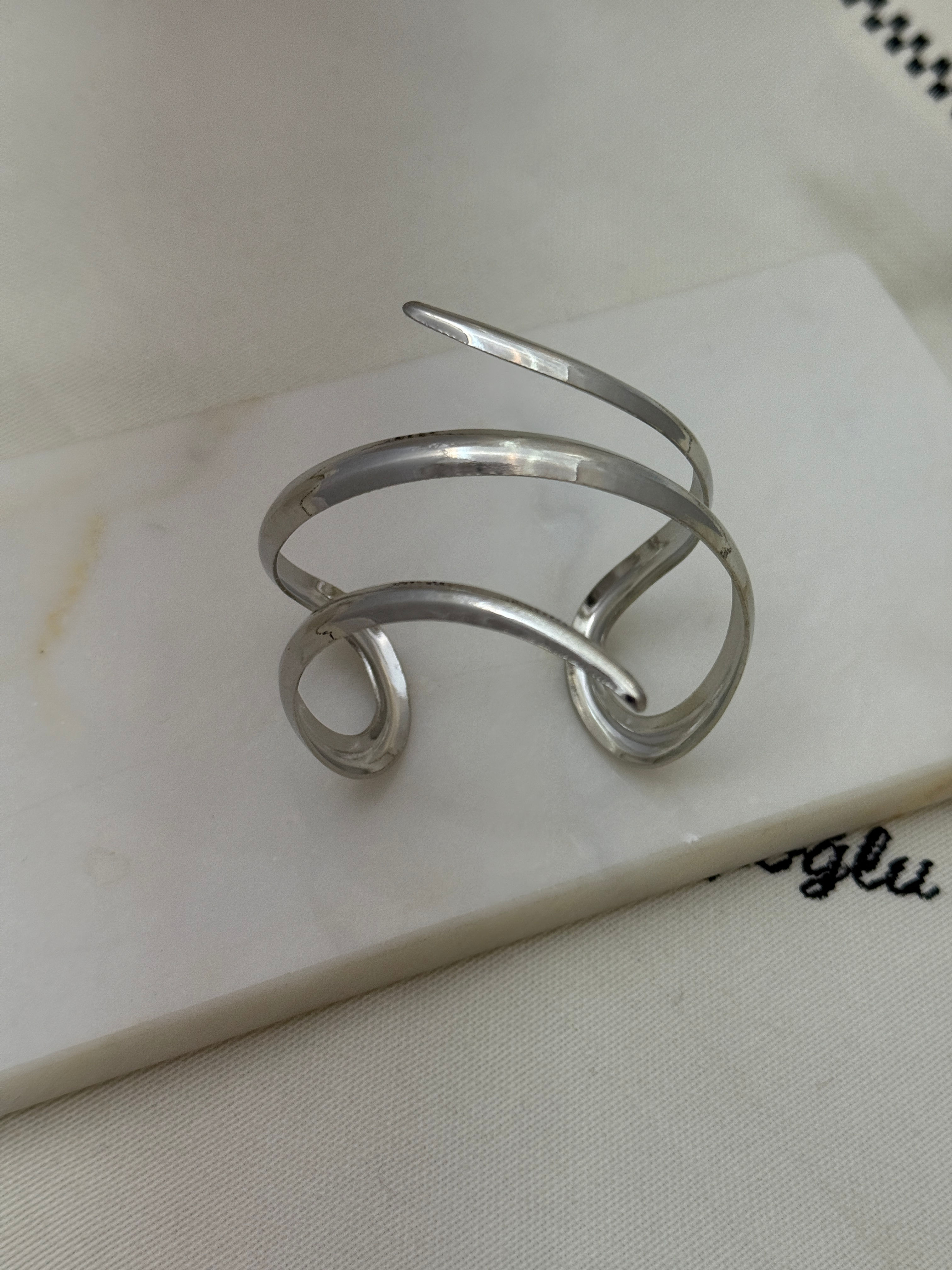 Gümüş plaka kelepçe bileklik A-0000251