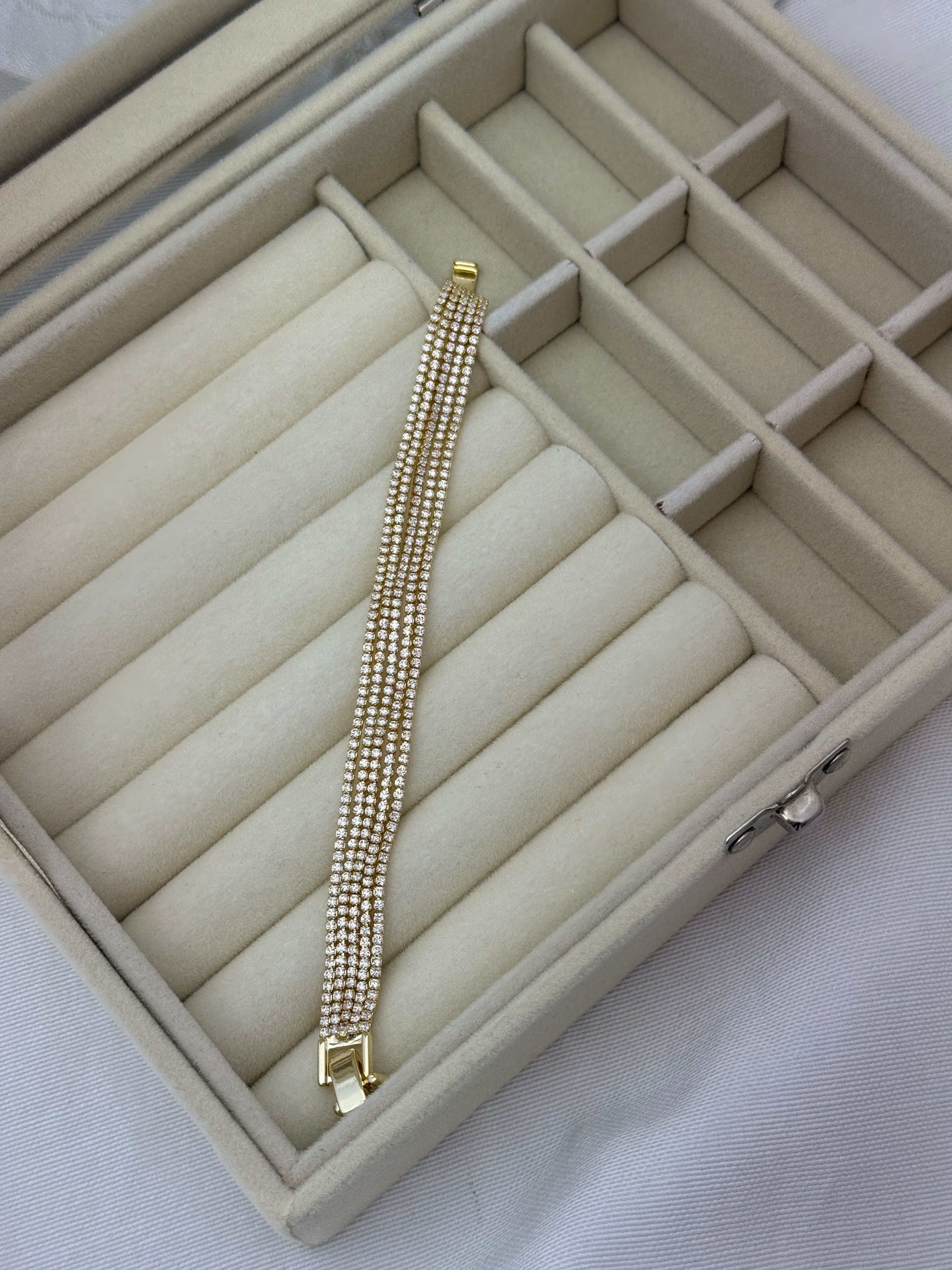 Gold beş sıra su yolu bileklik B-0186