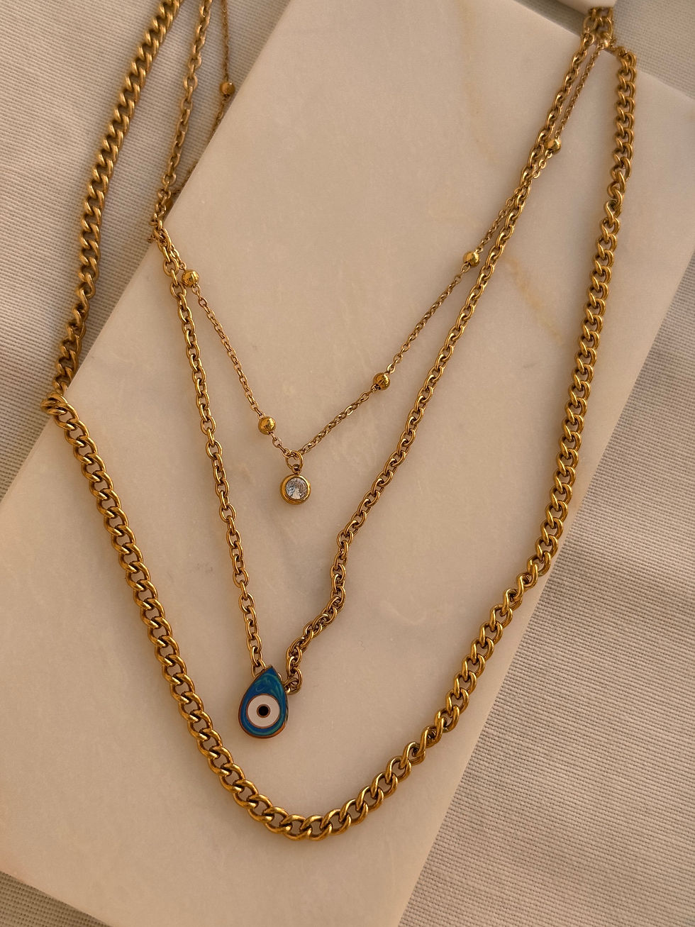 Nazarlıklı çoklu çelik kolye SSKLY233