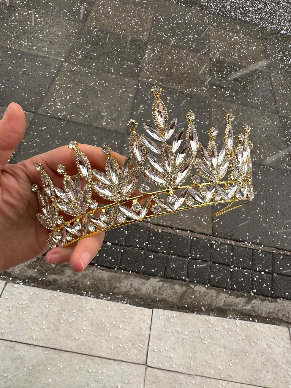 Gold diva gelin tacı ABY13